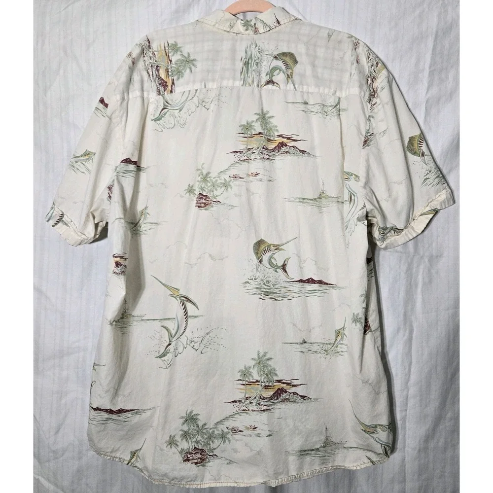 Tommy Bahama Jeans Marlin/island ShortSleeve Button Down Hawaiian Shirt Size XXL